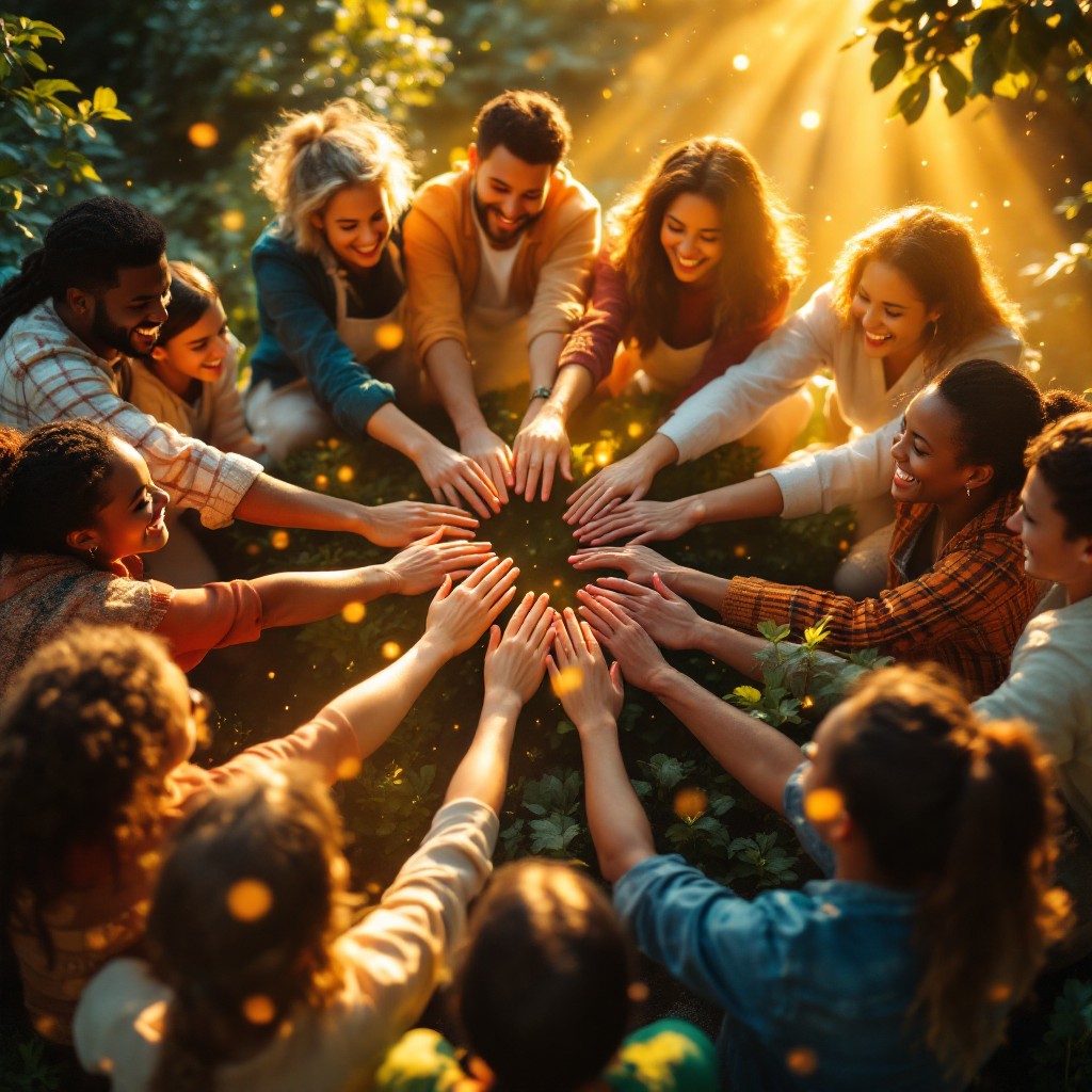 Community members standing together outdoors